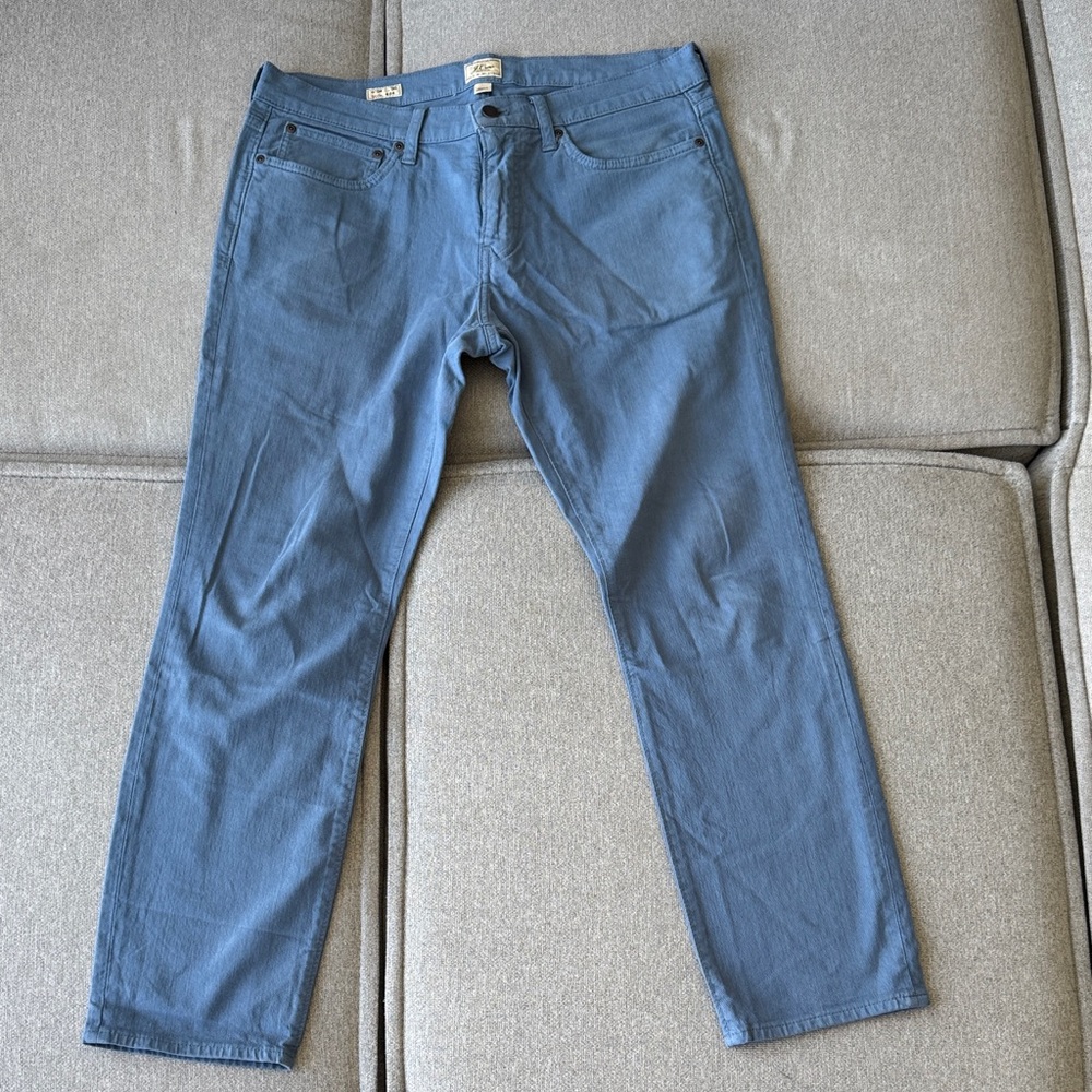 J. Crew Men's Slim Fit 484 Garment five pocket in Slate Blue